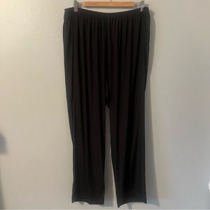 NWT CITRON Black Reversible Silk/Spandex Pants with Elastic Waist Size 1X